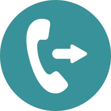 Phone icon on round button, outgoing call sign and symbol Ilustração Stock