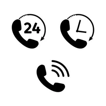 Phone Icon set in flat style. Telephone symbols Stock Illustration
