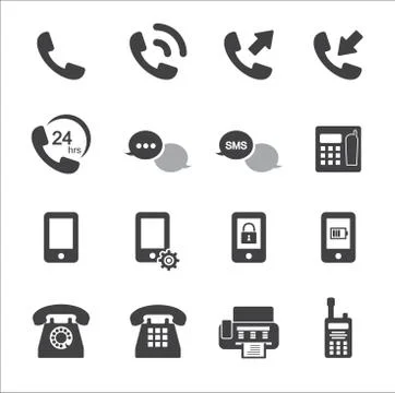 Phone icon set Stock Illustration