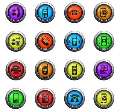 Phone icon set Stock Illustration
