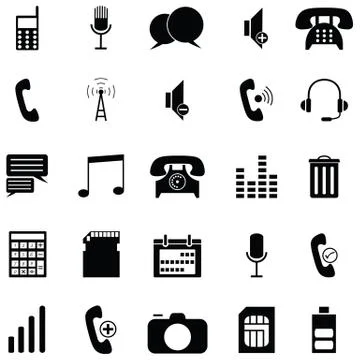 Phone icon set Stock Illustration