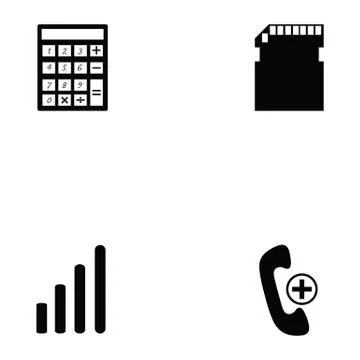 Phone icon set Stock Illustration