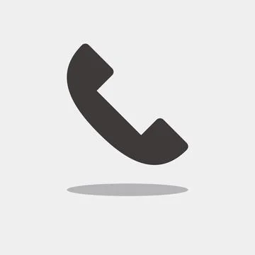 Phone icon with shadow. Vector. Stock Illustration