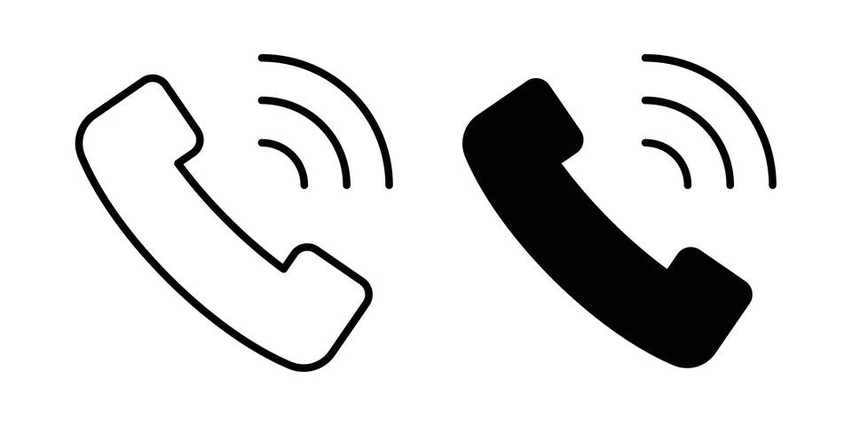 Phone icon solid, line, and editable vector set. Illustrazione stock