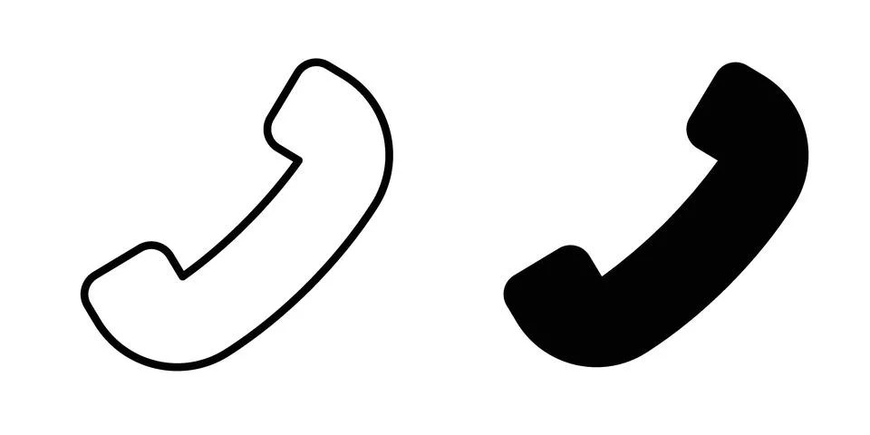 Phone icon vector concepts, line and silhouette style Stock Illustration