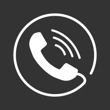 Phone icon vector, contact, support service sign isolated on black background Stock Illustration