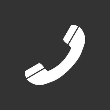 Phone icon vector, contact, support service sign isolated on black background Stock Illustration