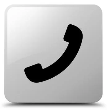 Phone icon white square button Stock Illustration