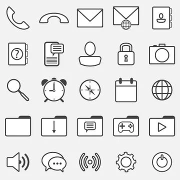 Phone icons for application Stock Illustration