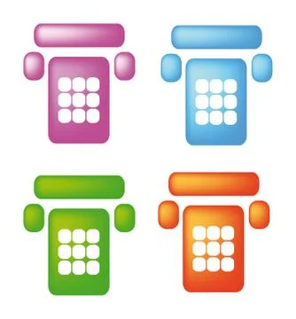 Phone icons Illustrazione stock