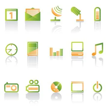 Phone icons performance Illustrazione stock