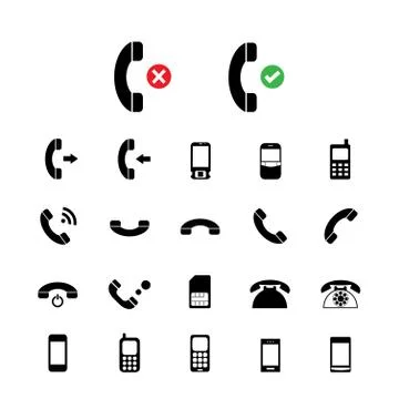 Phone icons set Stock Illustration