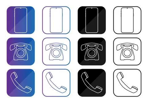Phone icons set. Stock Illustration