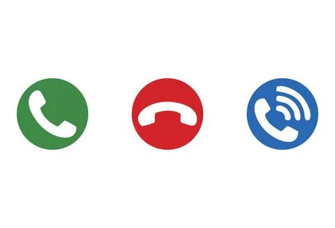 Phone icons set. Vector illustration. Flat design style. Isolated on white Stock Illustration