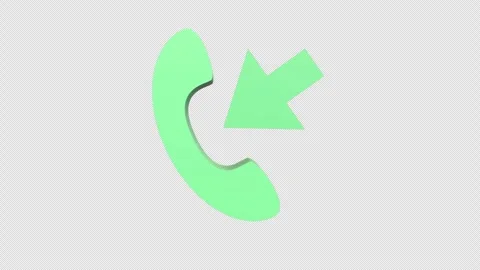 Phone incoming call ringing icon concept 3d animation with alpha channel Stock Footage 290472915