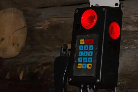 Phone inside the mine Stock Photos