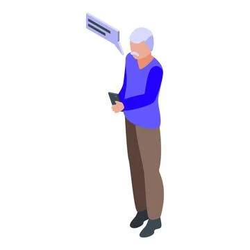 Phone interaction icon, isometric style Stock Illustration