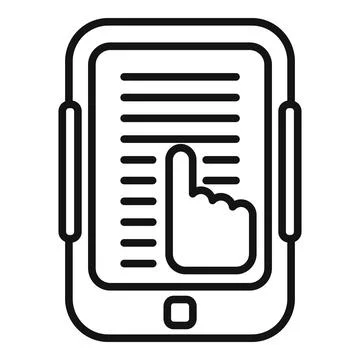 Phone interaction icon outline vector. Digital mobile Illustrazione stock