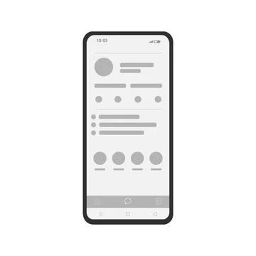 Phone with interface carousel on social network Stock Illustration