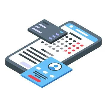 Phone interface icon, isometric style イラスト素材