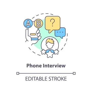 Phone interview concept icon Stock Illustration