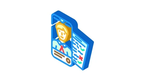 Phone interview interview job isometric icon animation Stock Footage 327276984