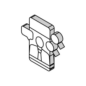 Phone interview interview job isometric icon vector illustration Stock Illustration
