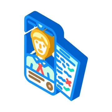 Phone interview interview job isometric icon vector illustration Illustrazione stock