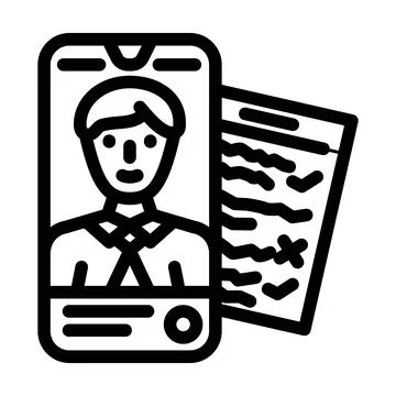 Phone interview interview job line icon vector illustration Illustrazione stock