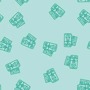 Phone interview interview job line vector seamless pattern Illustrazione stock