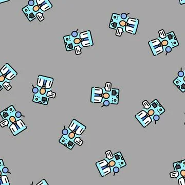 Phone interview interview job vector seamless pattern Stock Illustration