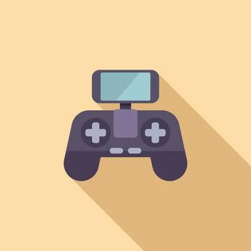 Phone joystick drone control icon flat vector. Remote air vehicle 库存插图