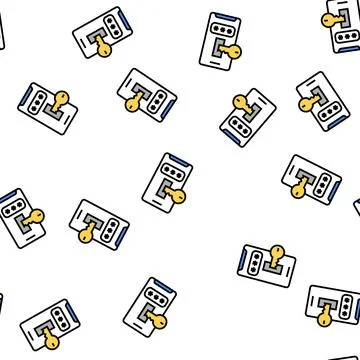 Phone key password vector seamless pattern 스톡 일러스트