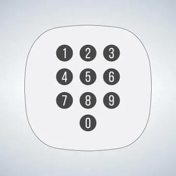 Phone keypad app in touchscreen device, vector illustration isolated on moder Ilustración de archivo