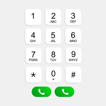 Phone Keypad with Call Button Stock Illustration