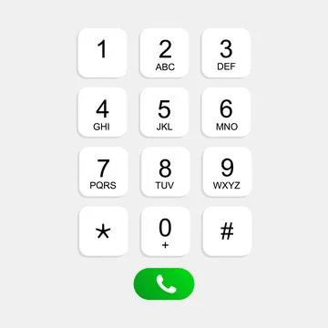 Phone keypad with call button Stock Illustration