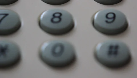 Phone keypad close-up, view of the numbers Vídeo Stock 85585815