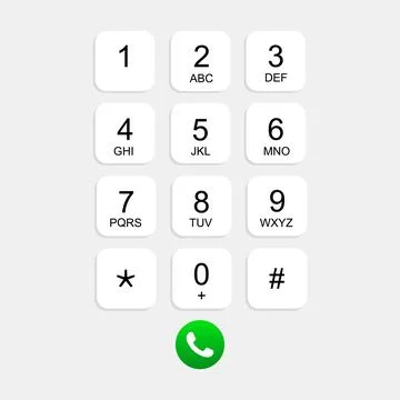 Phone keypad interface with call button Stock Illustration