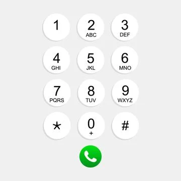Phone keypad interface with call button Stock Illustration
