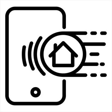 Phone line icon vector illustration isolated on white background Stock Illustration