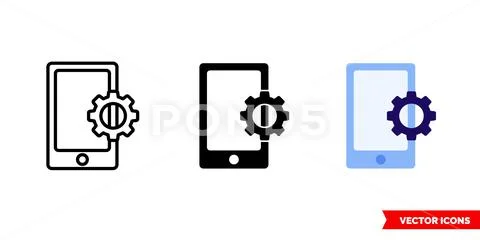 Phone line setup icon of 3 types. Isolated vector sign symbol.: Graphic ...