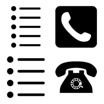 Phone List Flat Vector Icons Illustrazione stock