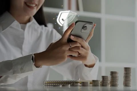 Phone lock code. Smartphone protection with two factor authentication Stock Photos