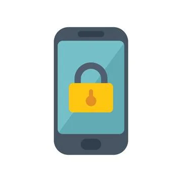 Phone lock icon flat vector. Data privacy Stock Illustration