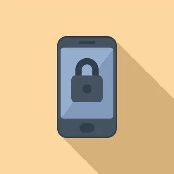 Phone lock icon flat vector. Hacker error Stockillustratie