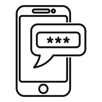 Phone lock icon outline vector. Ui page log Stock-Illustration