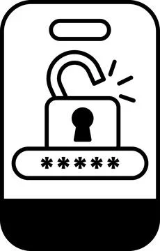 A phone with a lock on it Stock Illustration