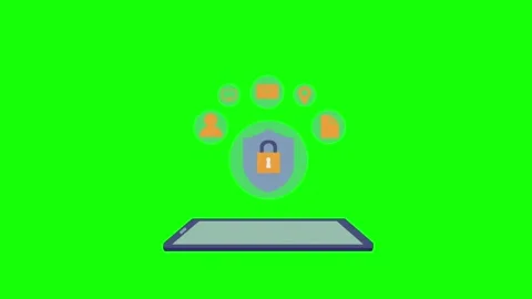 Phone lock motion graphic loop animation on green screen background Stock Footage 314150262