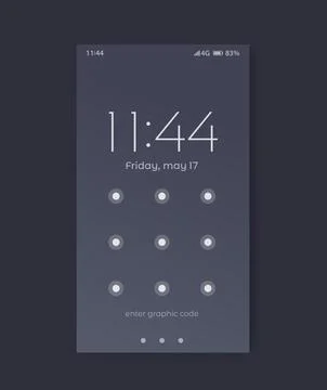 Phone lock screen interface, ui design Stock Illustration