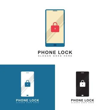 Phone locked logo icon Stock Illustration